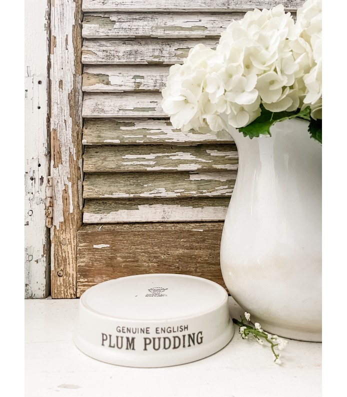 Antique English Ironstone Lift/Slab w/ Genuine English Plum Pudding Transfer